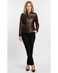 Women's Real Leather Field Jacket - Elandra