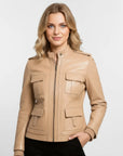 Women's Real Leather Field Jacket - Elandra
