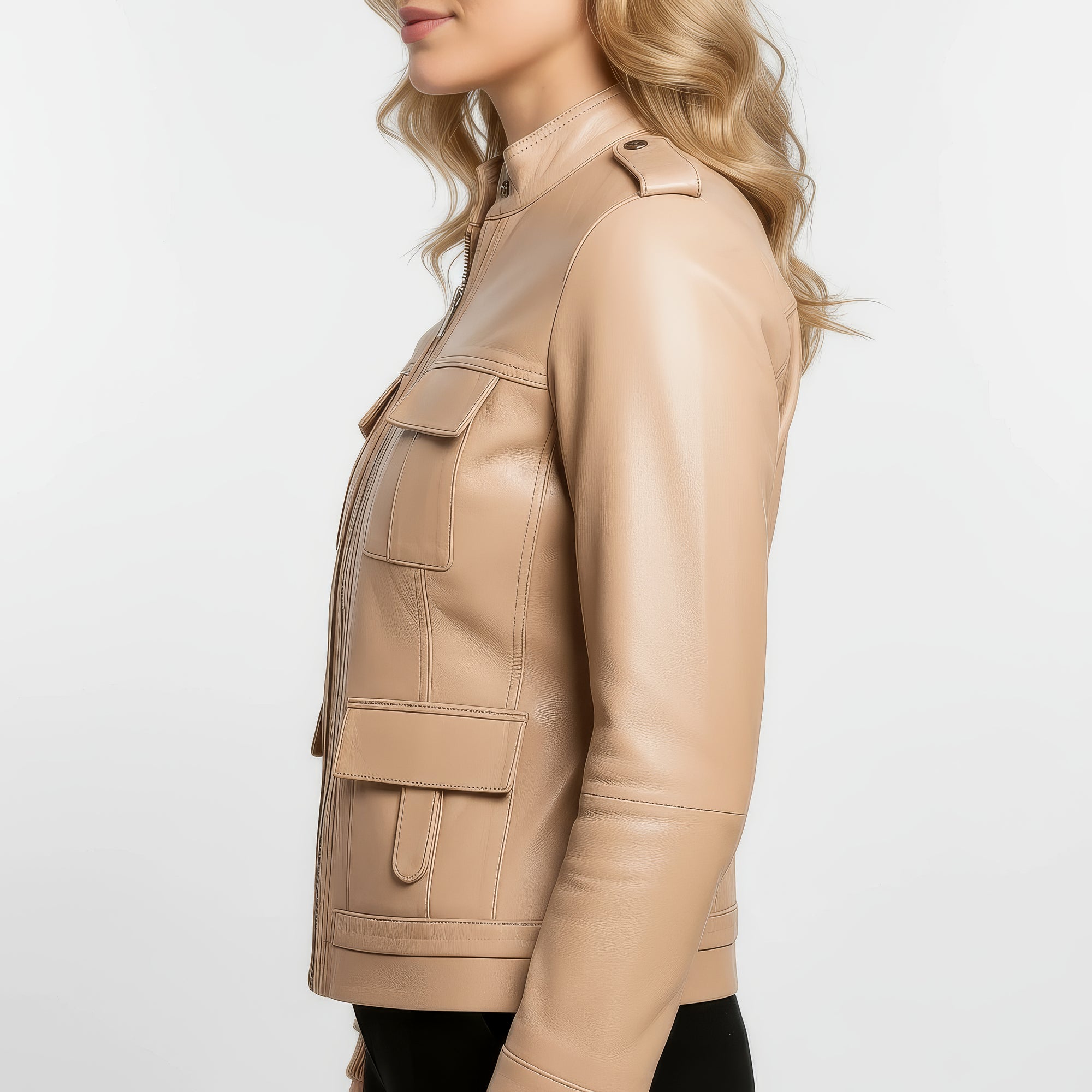 Women&#39;s Real Leather Field Jacket - Elandra