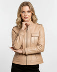 Women's Real Leather Field Jacket - Elandra