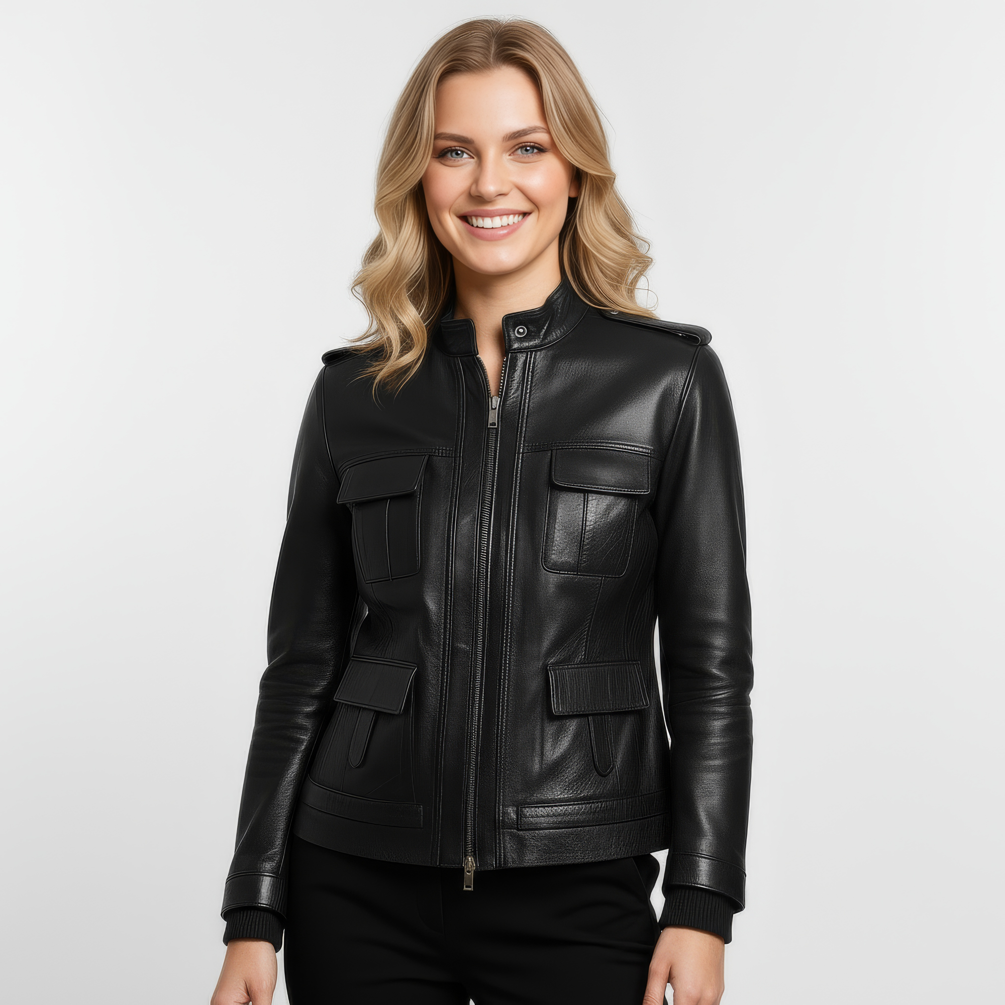 Women&#39;s Real Leather Field Jacket - Elandra