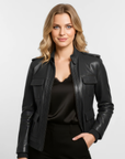 Women's Real Leather Field Jacket - Elandra