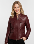 Women's Real Leather Field Jacket - Elandra