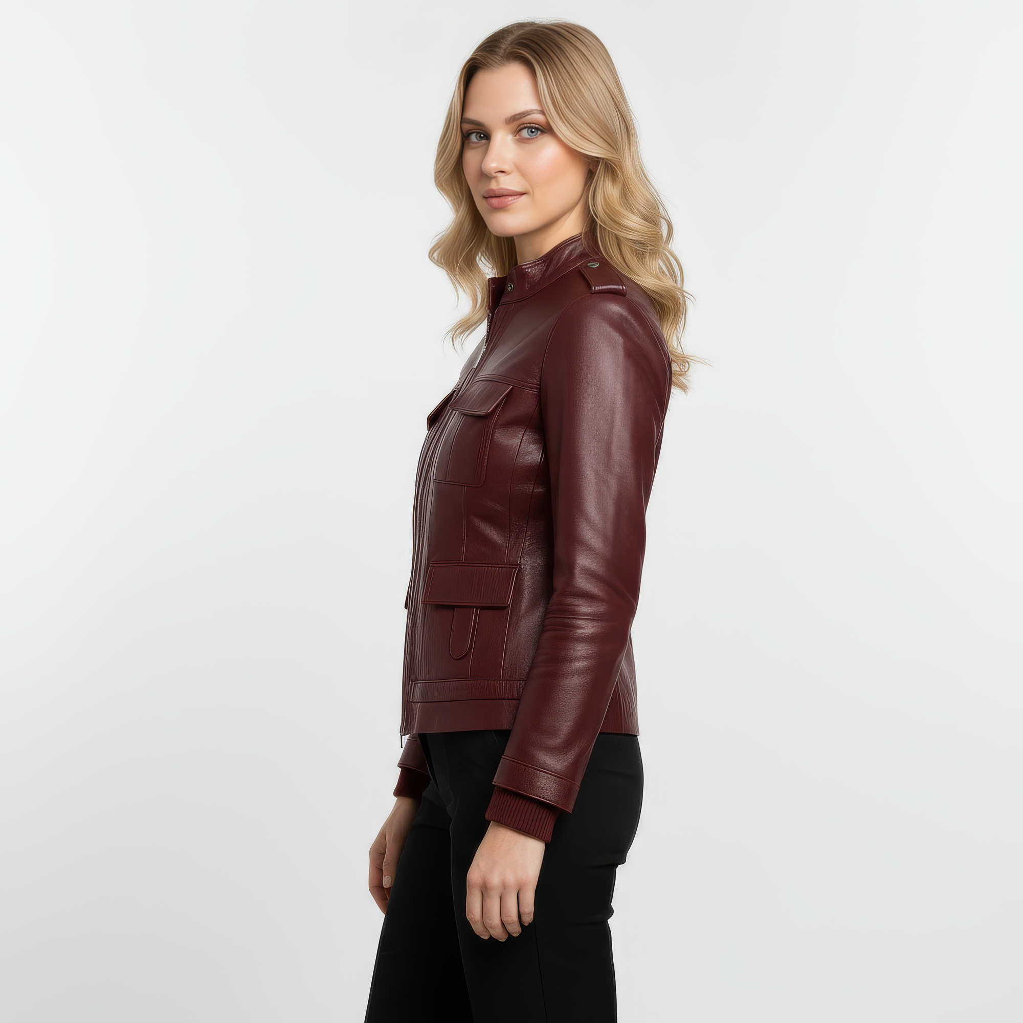 Women&#39;s Real Leather Field Jacket - Elandra