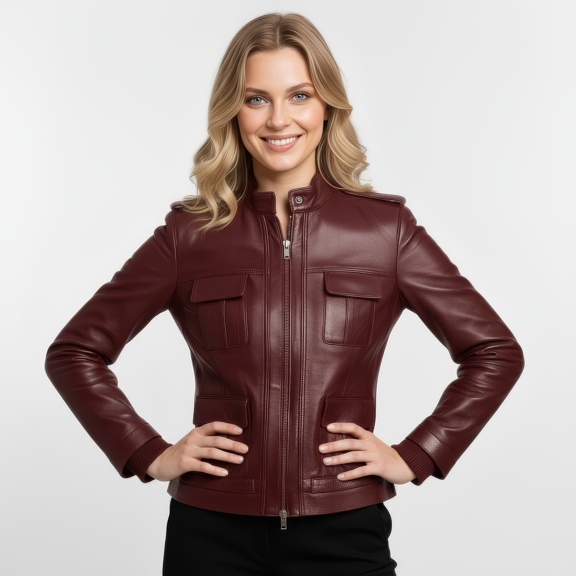 Women&#39;s Real Leather Field Jacket - Elandra