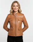Women's Real Leather Field Jacket - Elandra