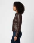 Women's Real Leather Racer Jacket - Lauren