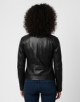 Women's Real Leather Racer Jacket - Lauren