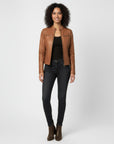 Women's Real Leather Racer Jacket - Lauren