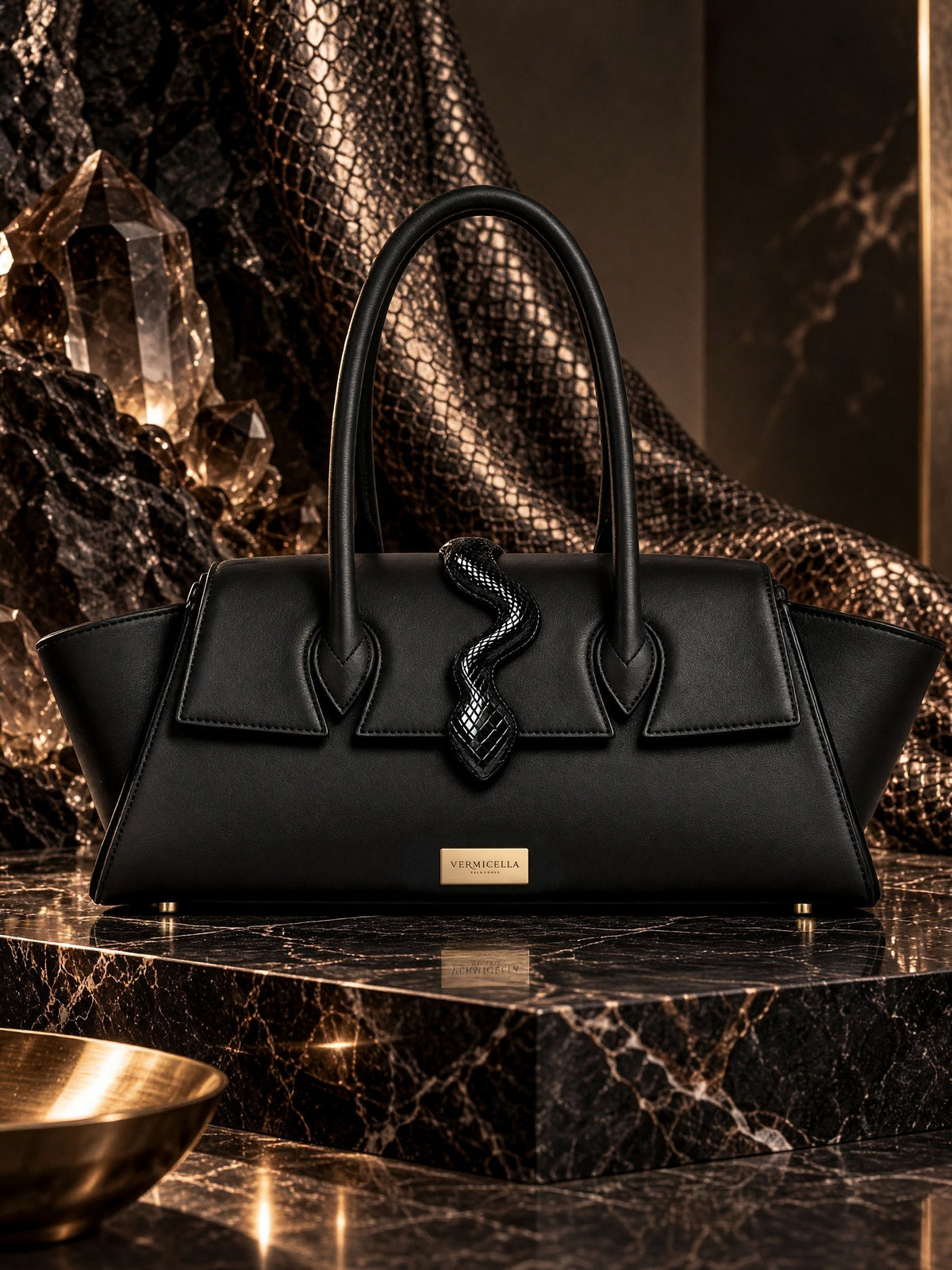 Vermicella handbag editorial photograph