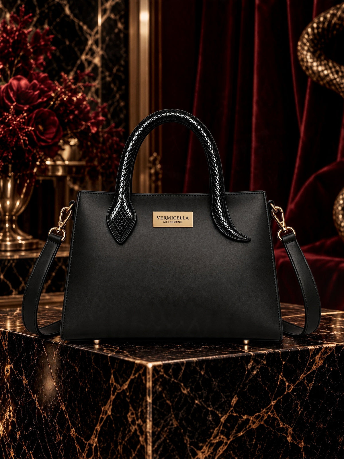 Vermicella handbag editorial photograph