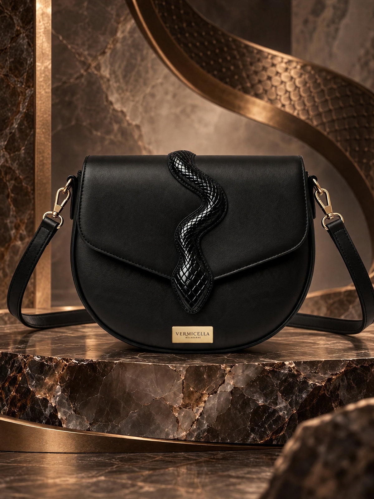 Vermicella handbag editorial photograph