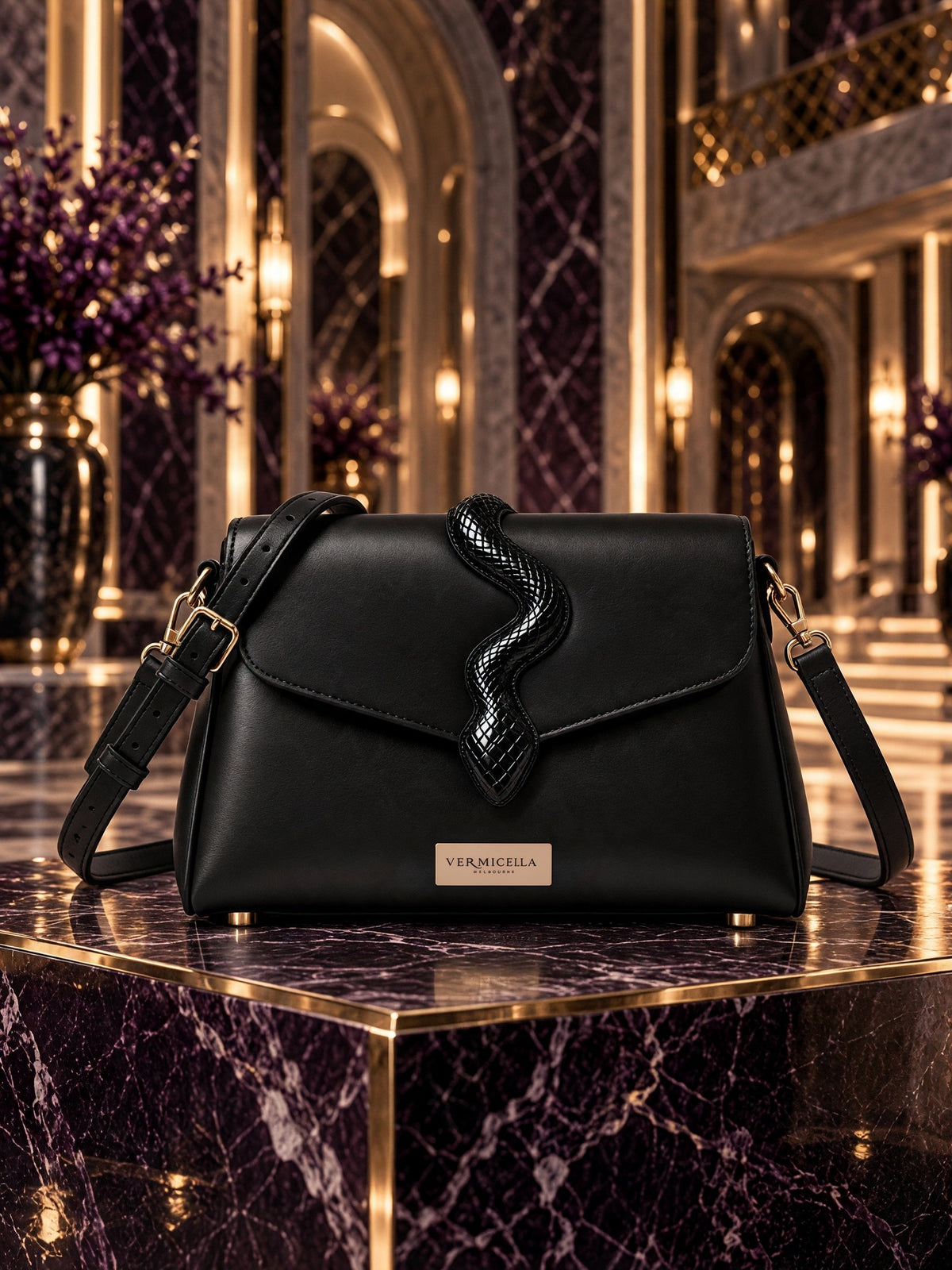 Vermicella handbag editorial photograph