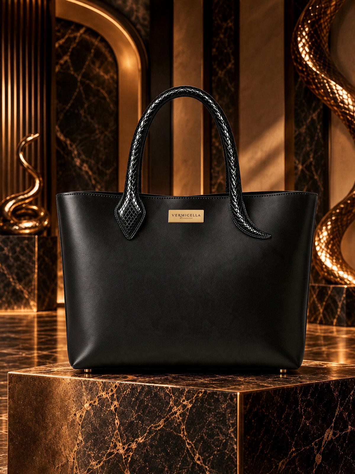 Vermicella handbag editorial photograph