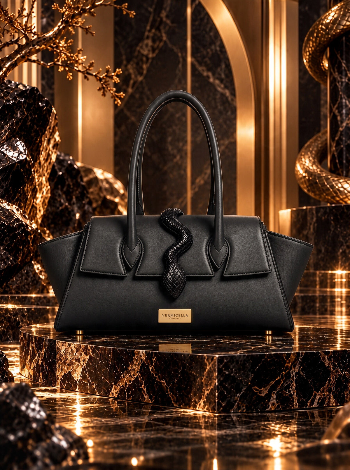 Vermicella handbag editorial photograph