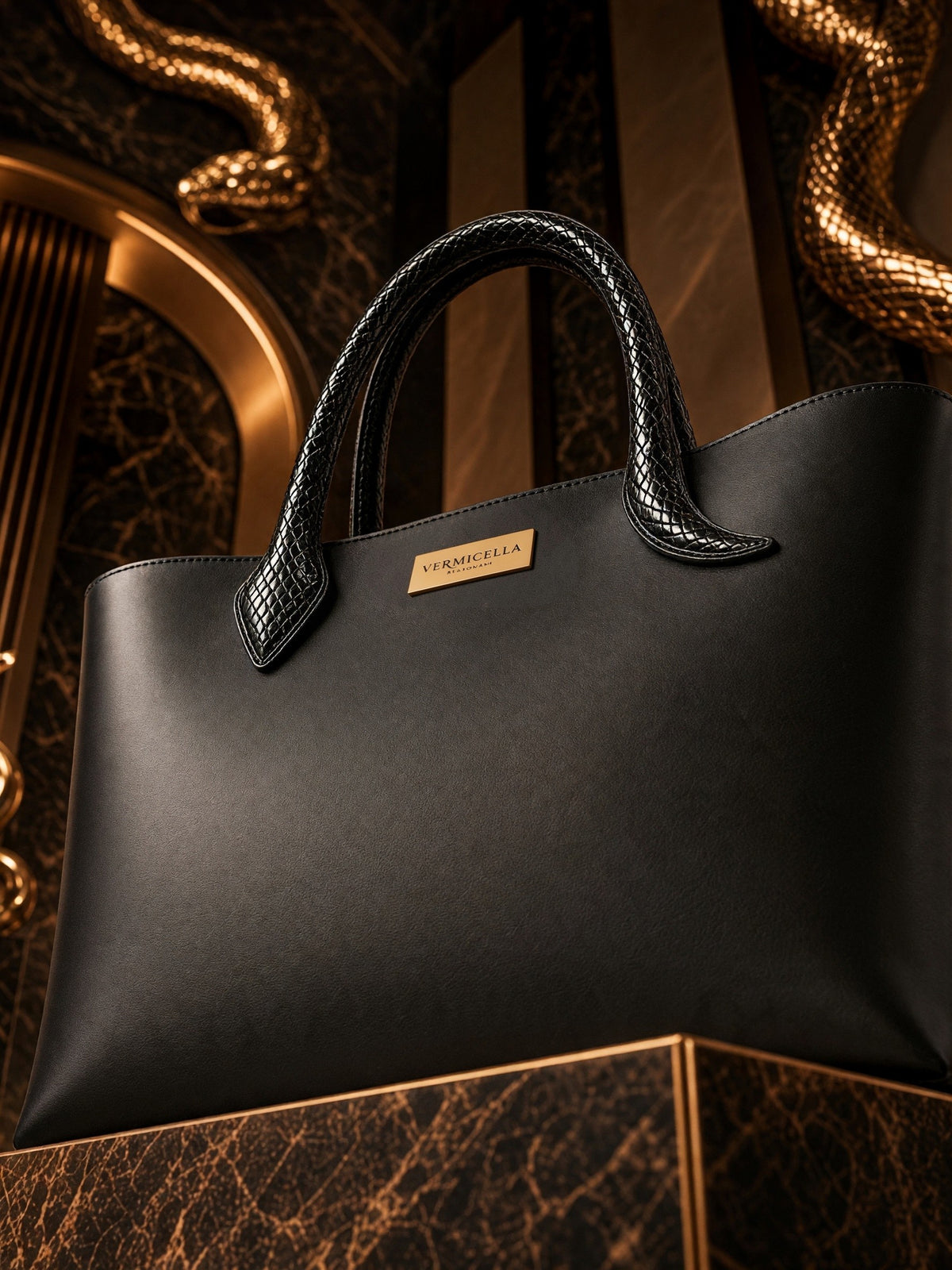 Vermicella handbag editorial photograph
