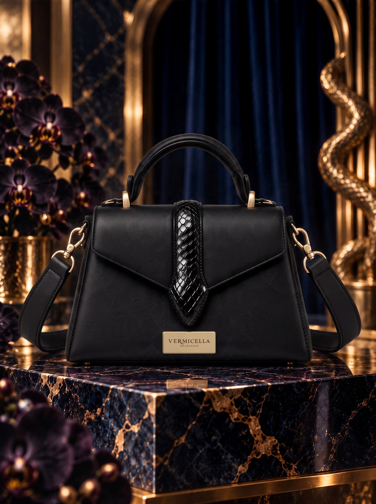 Vermicella handbag editorial photograph