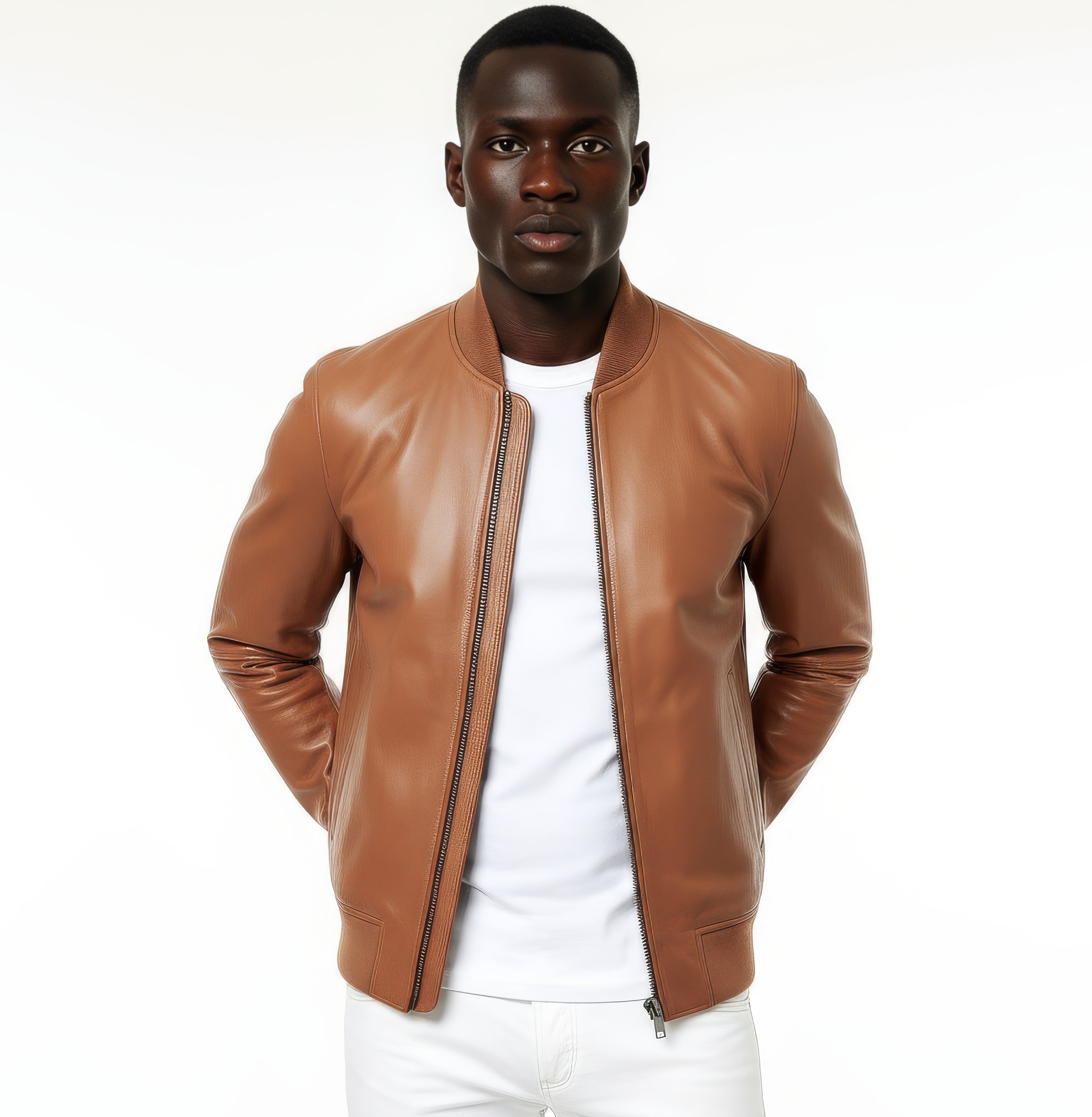 Real Leather Bomber Jacket for Men - Antony – SH Leatherwear