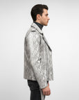 Moto Real Leather Jacket for Men- Hermes