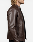 Men's Real Leather Racer Jacket - David