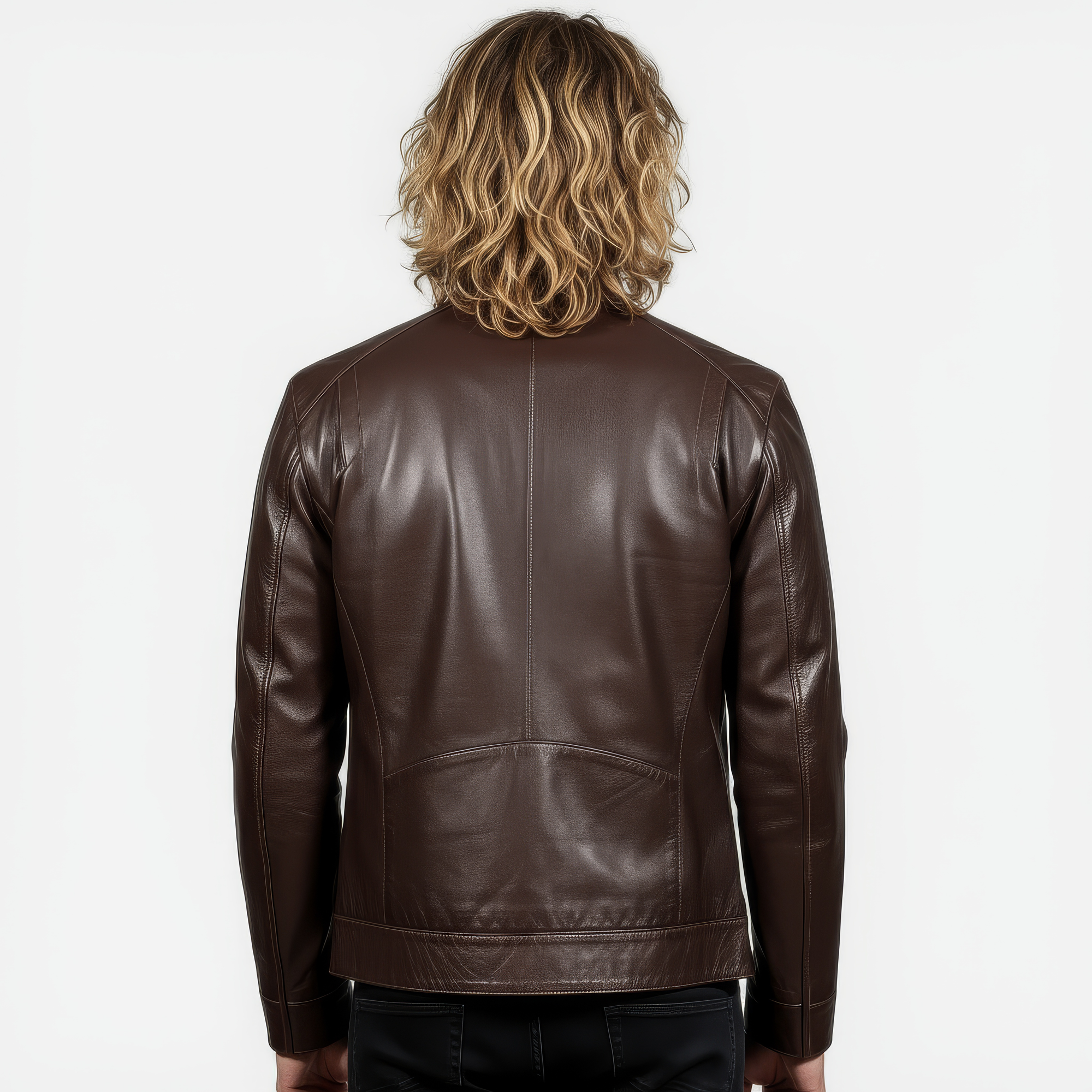 Men&#39;s Real Leather Racer Jacket - David
