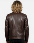 Men's Real Leather Racer Jacket - David