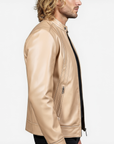 Men's Real Leather Racer Jacket - David