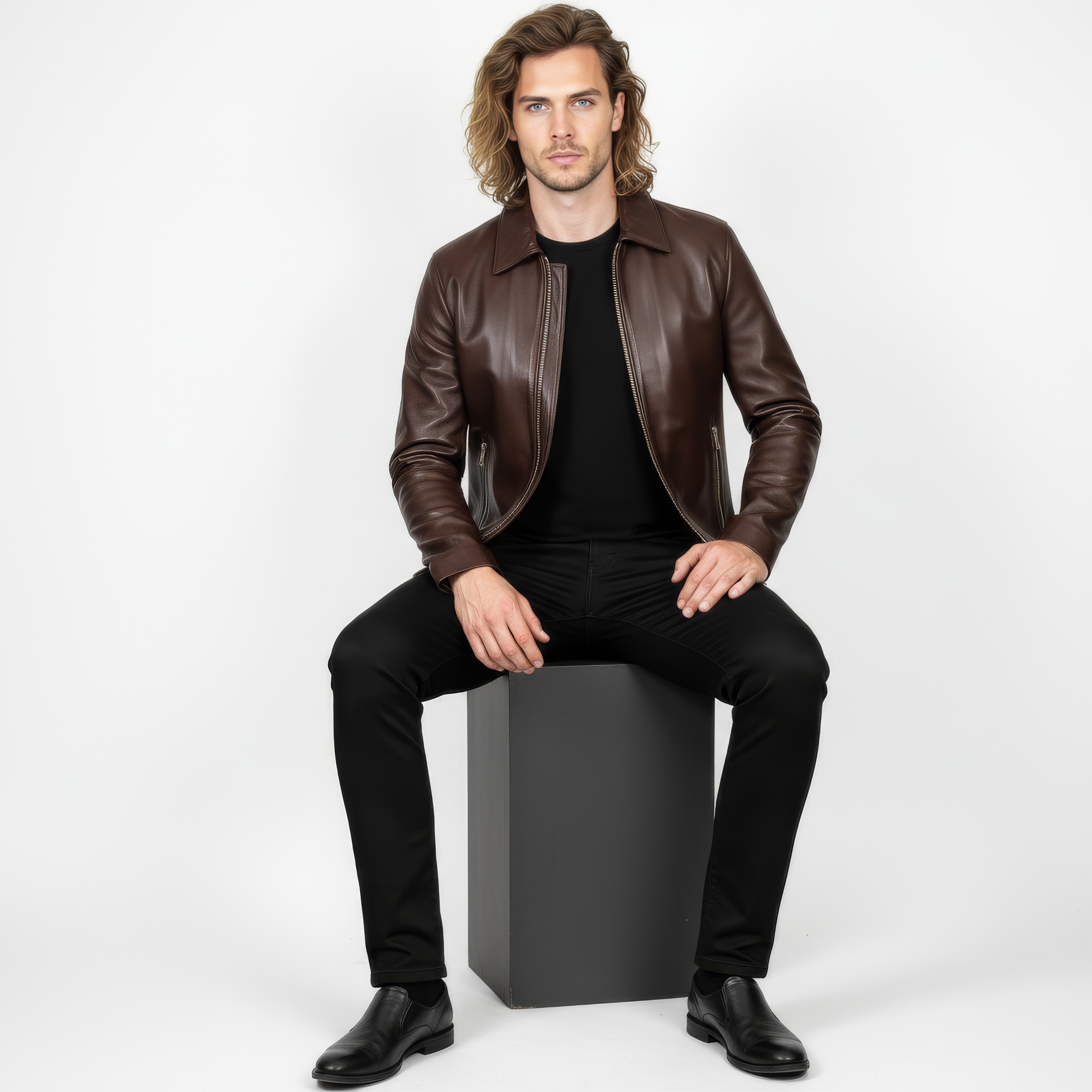 Men&#39;s Real Leather Jacket - Hades