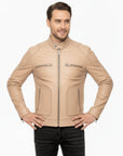Men's Real Leather Cafe Racer Jacket - Andre