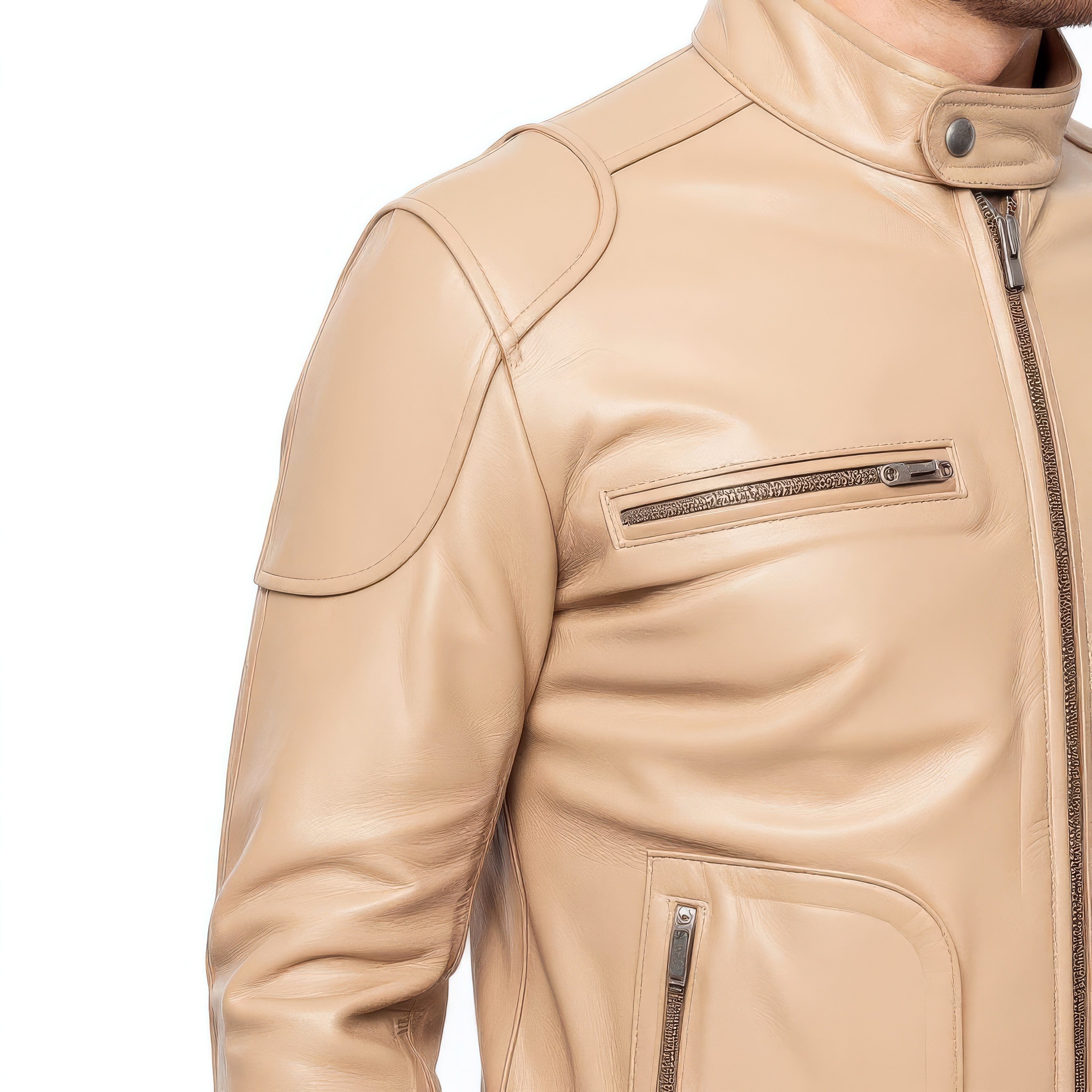 Men's Real Leather Cafe Racer Jacket - Andre – SH Leatherwear