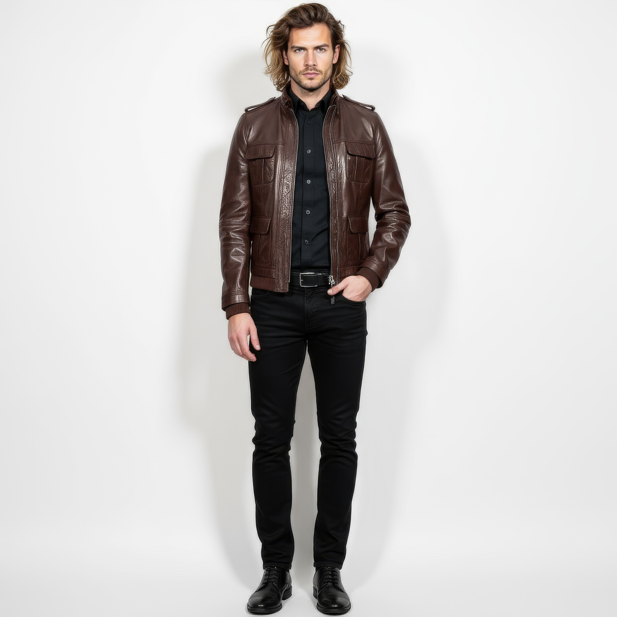 Real Leather Field Bomber Jacket for Men - Dean