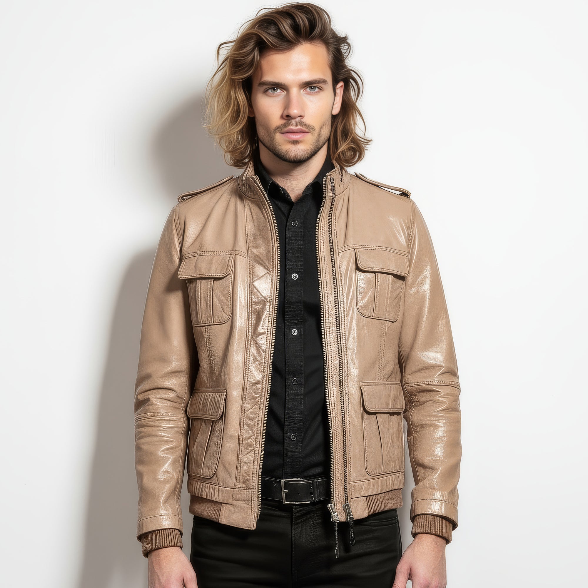 Real Leather Field Bomber Jacket for Men - Dean
