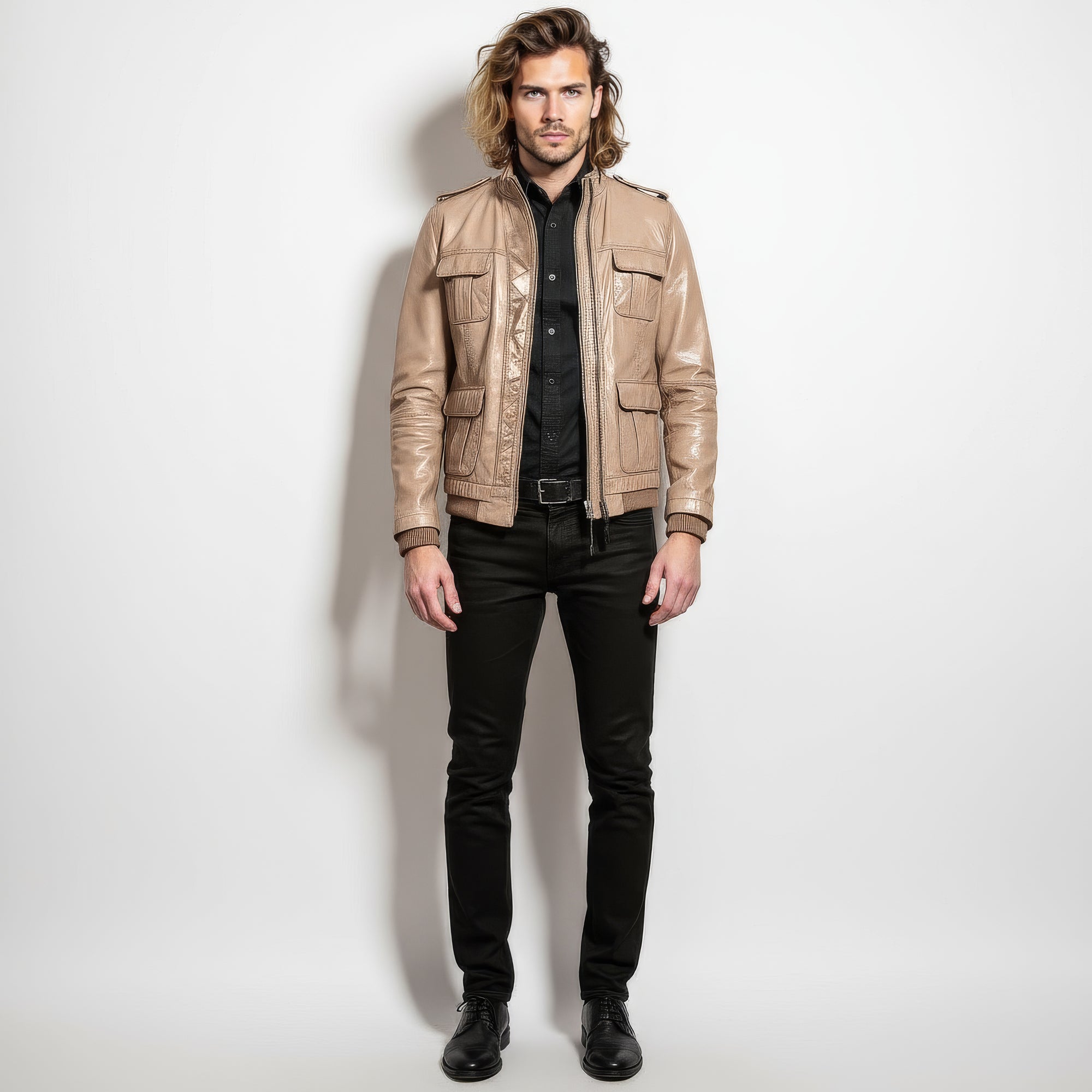 Real Leather Field Bomber Jacket for Men - Dean