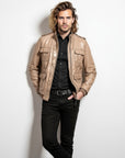 Real Leather Field Bomber Jacket for Men - Dean