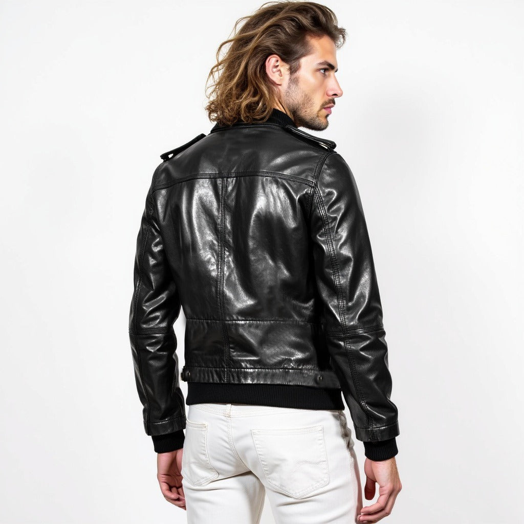 Real Leather Field Bomber Jacket for Men - Dean