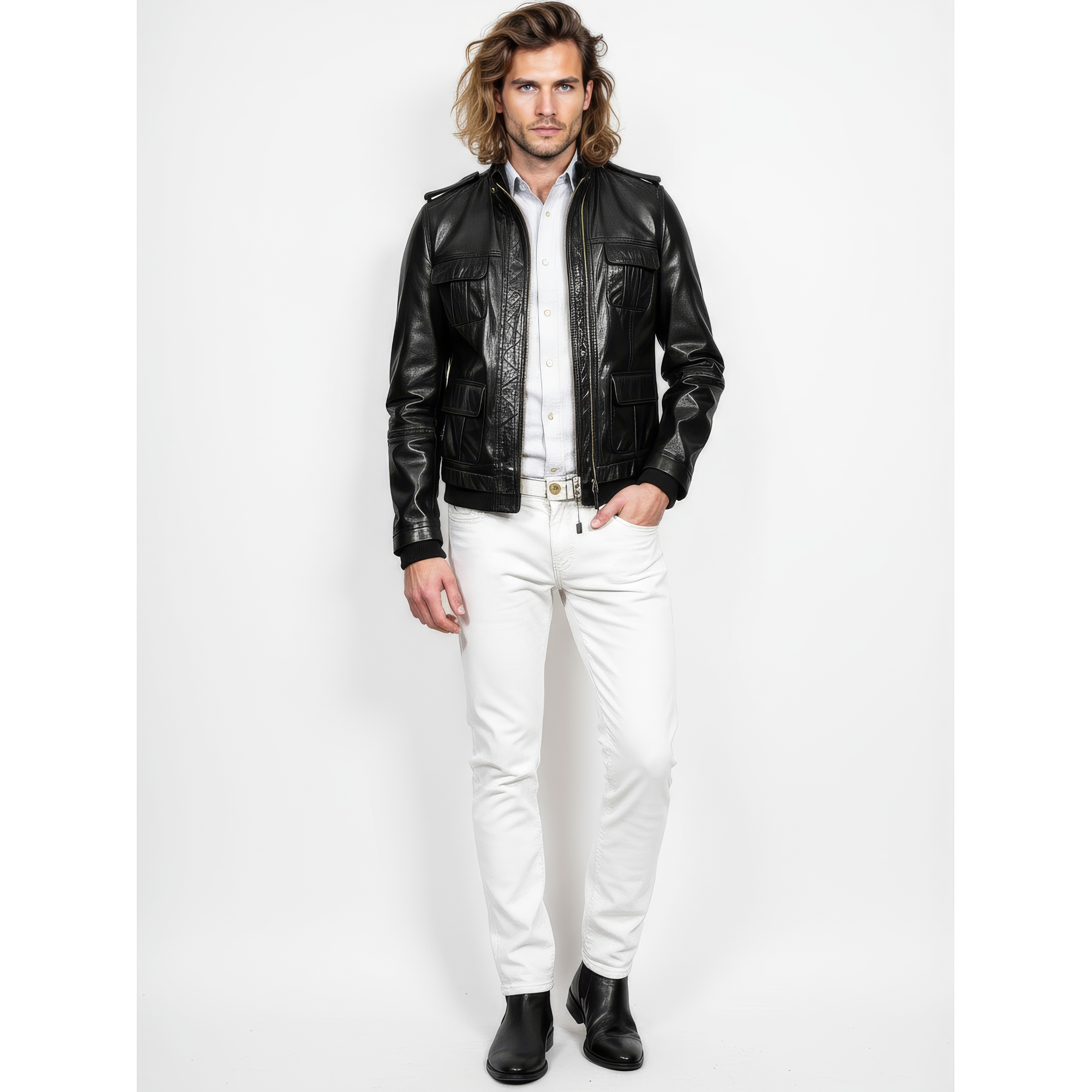Real Leather Field Bomber Jacket for Men - Dean