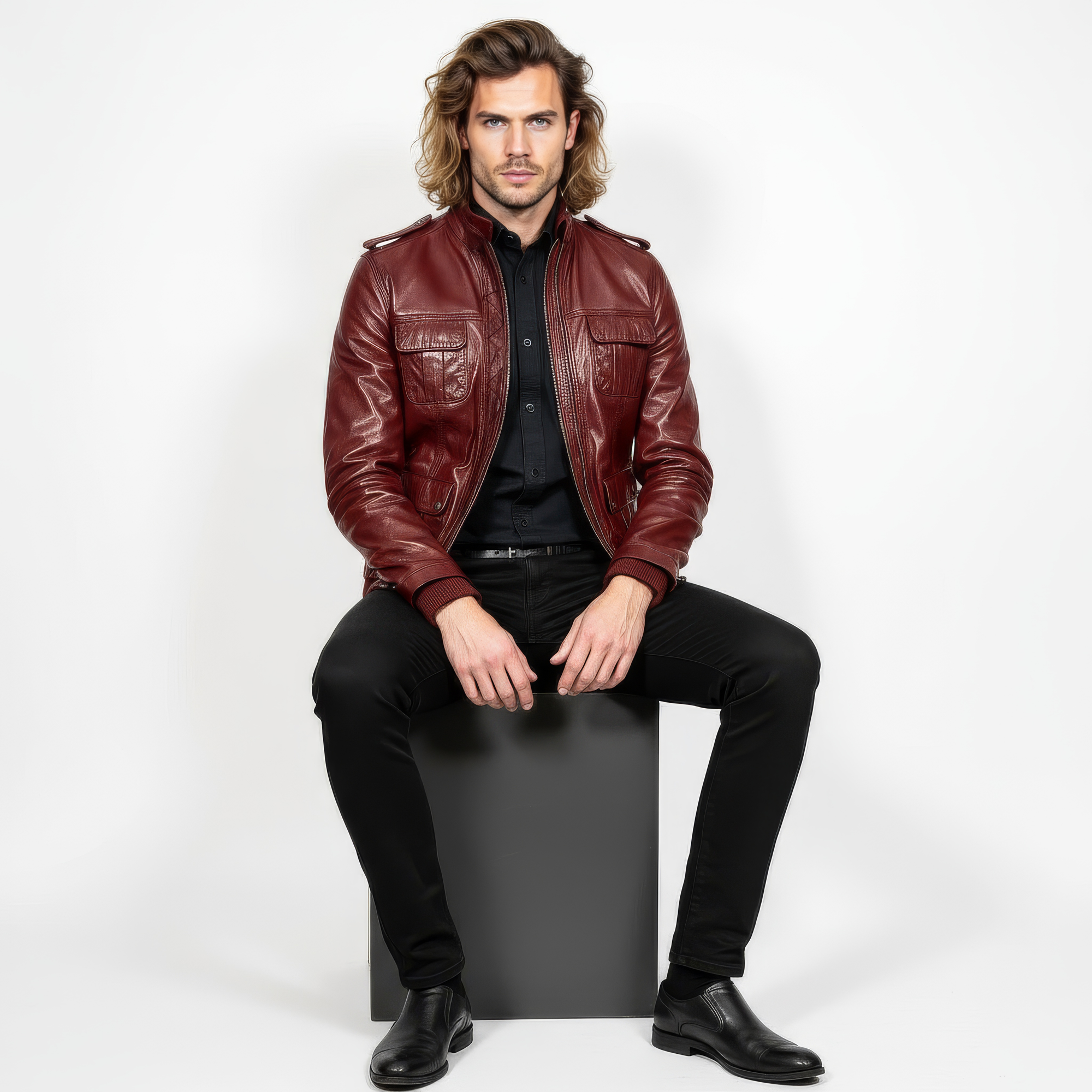 Real Leather Field Bomber Jacket for Men - Dean
