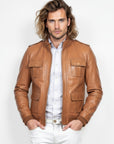 Real Leather Field Bomber Jacket for Men - Dean