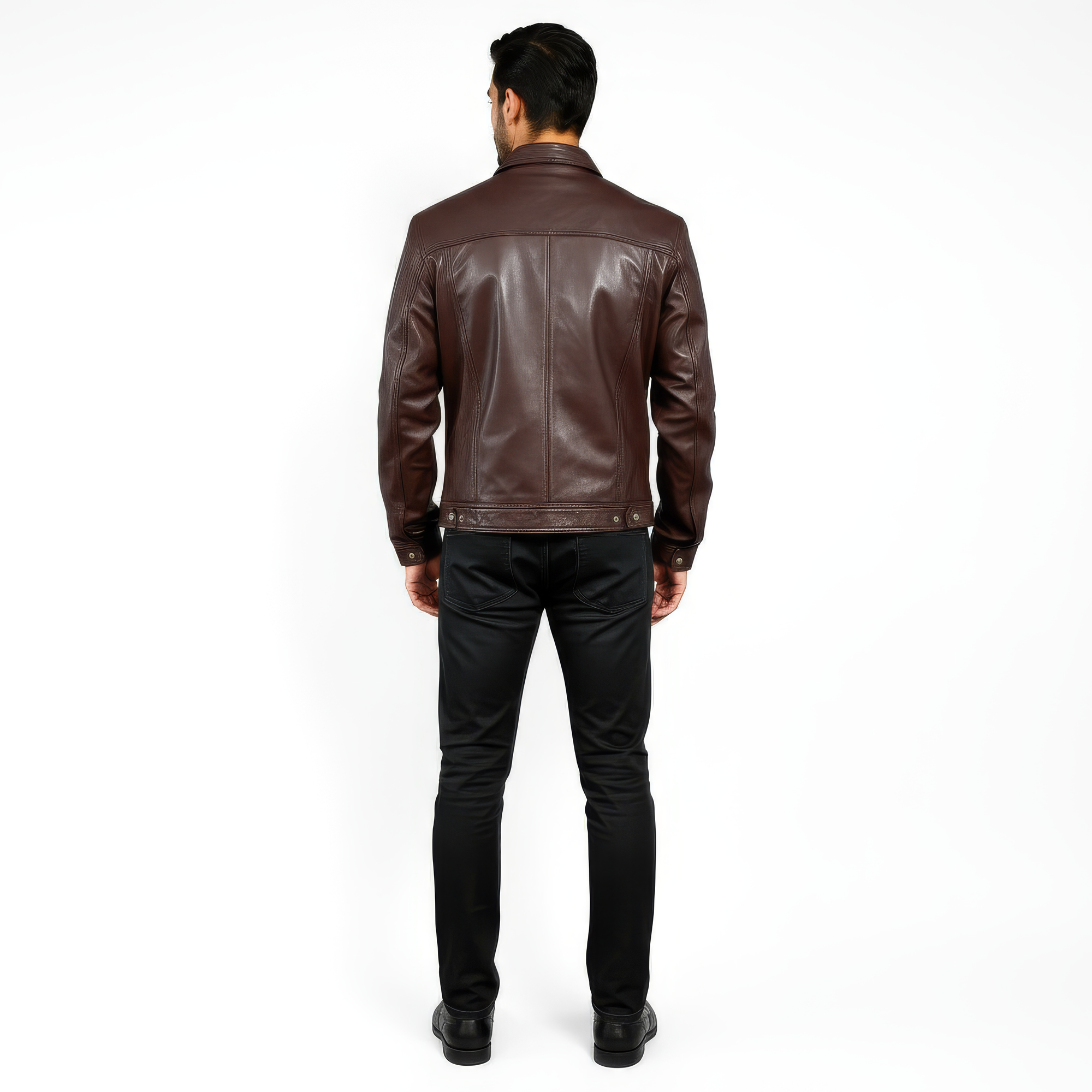 Men's Real Leather Trucker Jacket - Faraz – SH Leatherwear Men's Real Leather Trucker Jacket - Faraz – SH Leatherwear