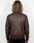 Men's Real Leather Varsity Bomber Jacket - Orion