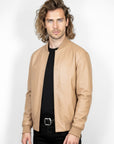 Men's Real Leather Varsity Bomber Jacket - Orion