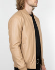 Men's Real Leather Varsity Bomber Jacket - Orion