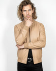 Men's Real Leather Varsity Bomber Jacket - Orion