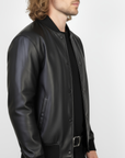 Men's Real Leather Varsity Bomber Jacket - Orion