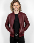 Men's Real Leather Varsity Bomber Jacket - Orion