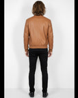 Men's Real Leather Varsity Bomber Jacket - Orion
