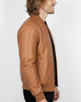 Men's Real Leather Varsity Bomber Jacket - Orion