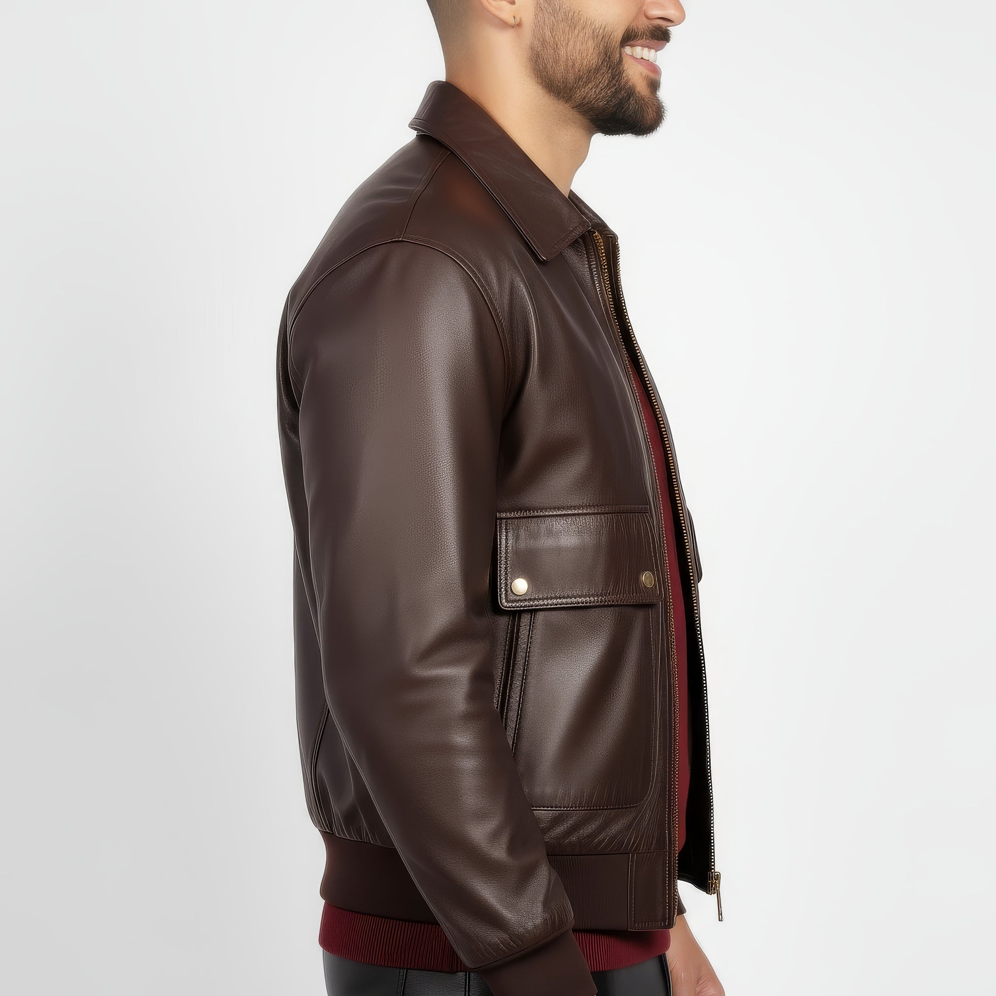 Men&#39;s Real Leather Blouson Jacket - Felipe
