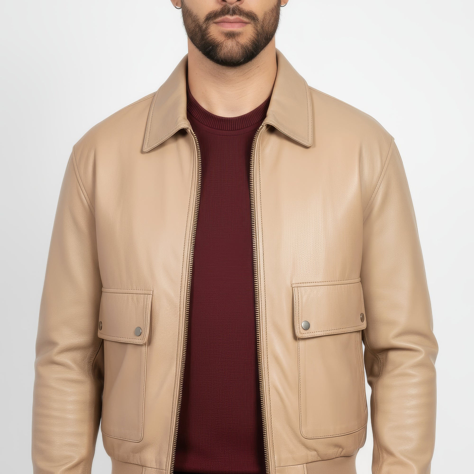 Men&#39;s Real Leather Blouson Jacket - Felipe