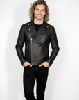 Real Leather Biker Jacket for Men - Milan